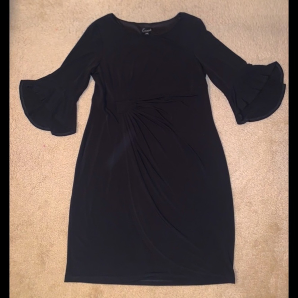 Black Flare-Sleeve Dress